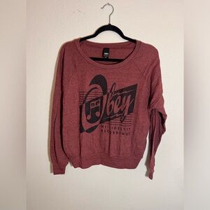Obey Hi-Fidelity Recordings Graphic Sweatshirt Size S NWOT